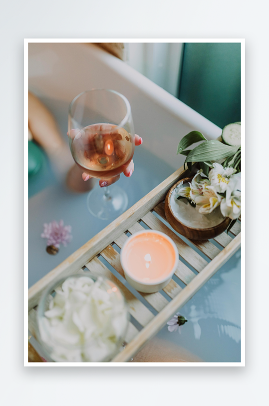 浴缸香氛时光照片-众图网