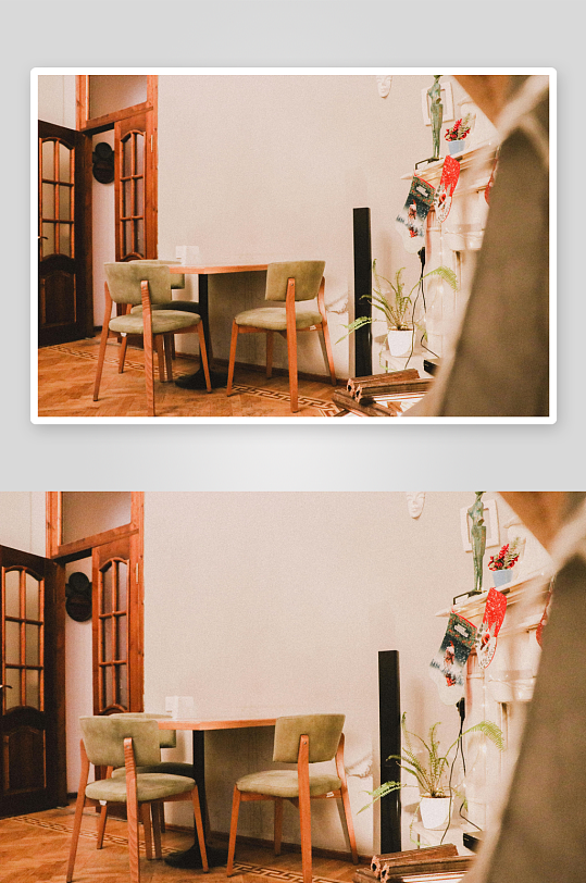 温馨室内餐桌椅与装饰摆设-众图网