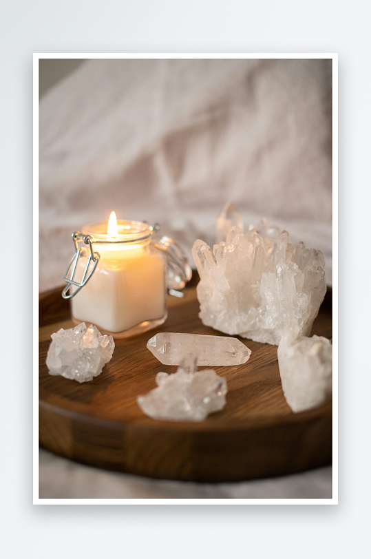 烛光水晶静物摆拍-众图网