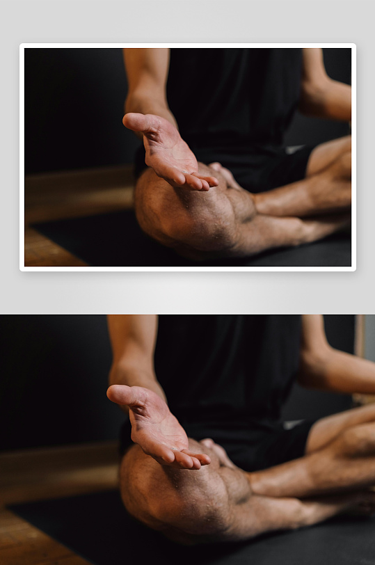 瑜伽练习者专注冥想-众图网