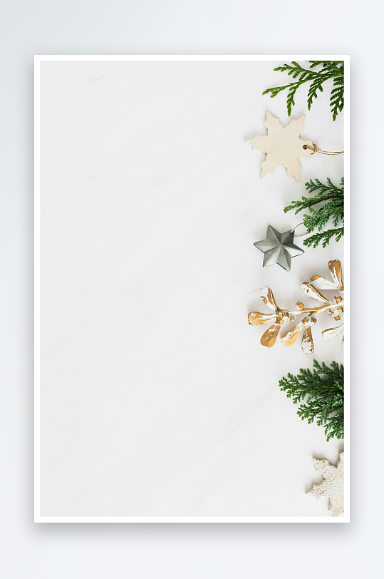 白色背景上的圣诞装饰-众图网