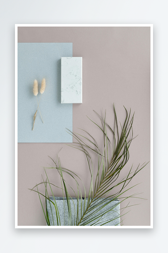 简约静物构图自然元素点缀-众图网