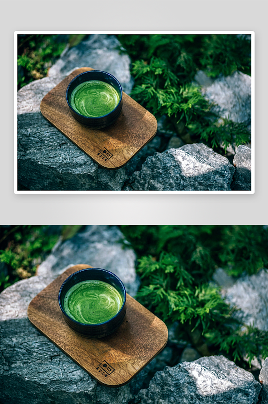 绿意盎然中的抹茶静景-众图网