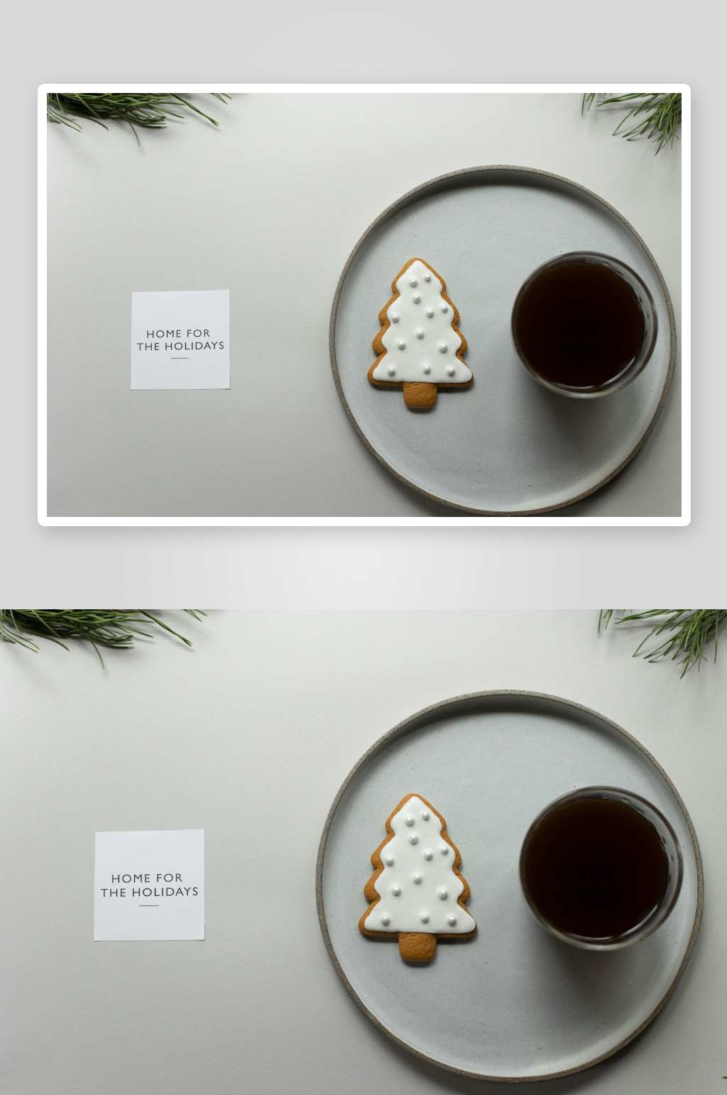 节日饼干与饮品静物摆拍素材