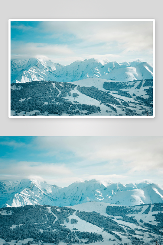 雪山雪景壮丽风光-众图网