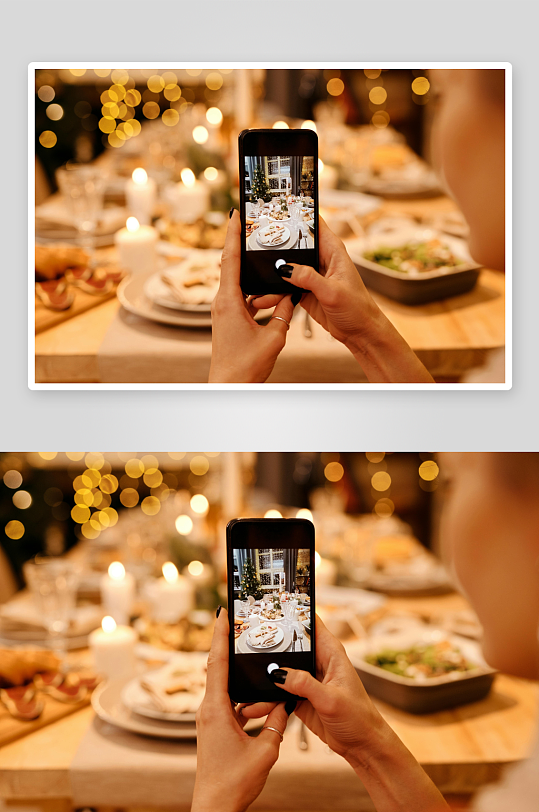 餐桌聚餐拍照温馨场景-众图网