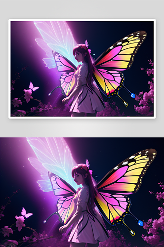 梦幻的漂亮蝴蝶翅膀