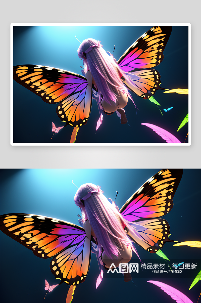 美丽的漂亮翅膀蝴蝶素材