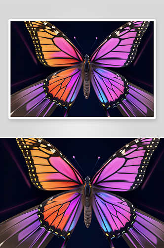 多彩的漂亮翅膀蝴蝶