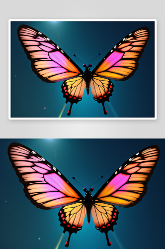飞翔的漂亮翅膀蝴蝶