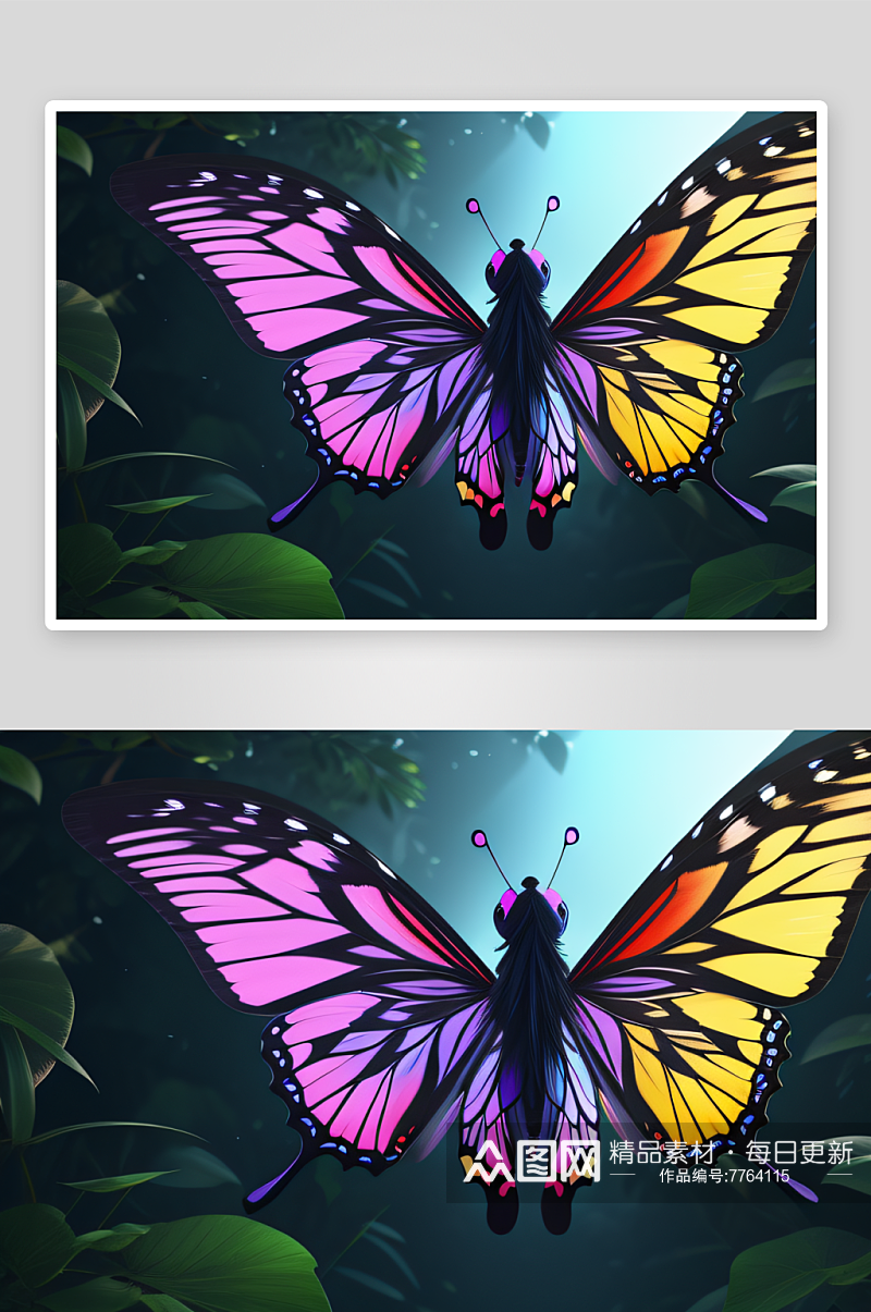 飞翔的漂亮翅膀蝴蝶素材