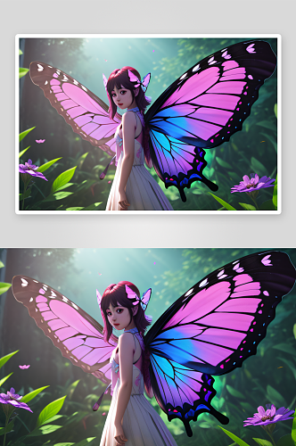 梦幻的漂亮翅膀蝴蝶