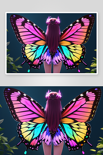 漂亮翅膀的轻盈多彩蝴蝶