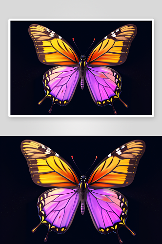 漂亮翅膀的轻盈多彩蝴蝶