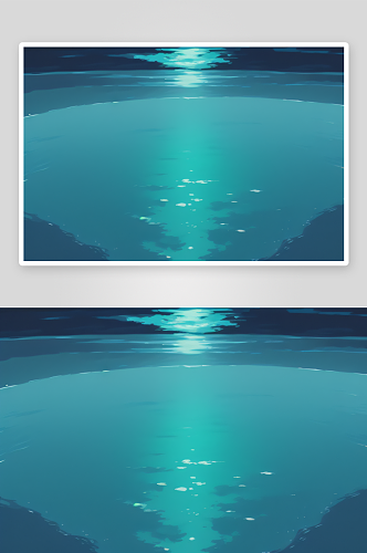蓝色风格的水背景插图
