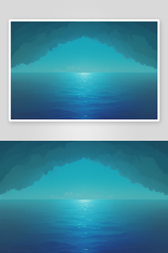 靛蓝风格的抽象水背景插画