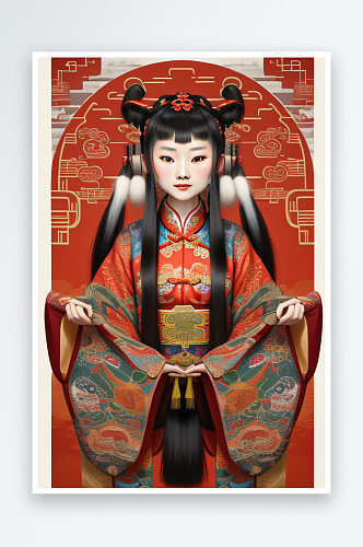 喵风格艺术中的古代中国元素