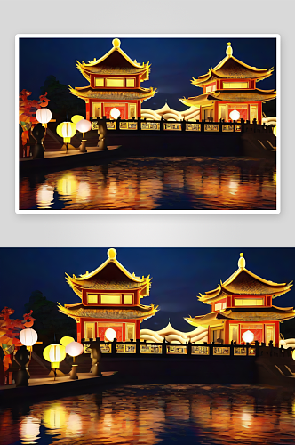 中国文化主题的梦幻灯笼节