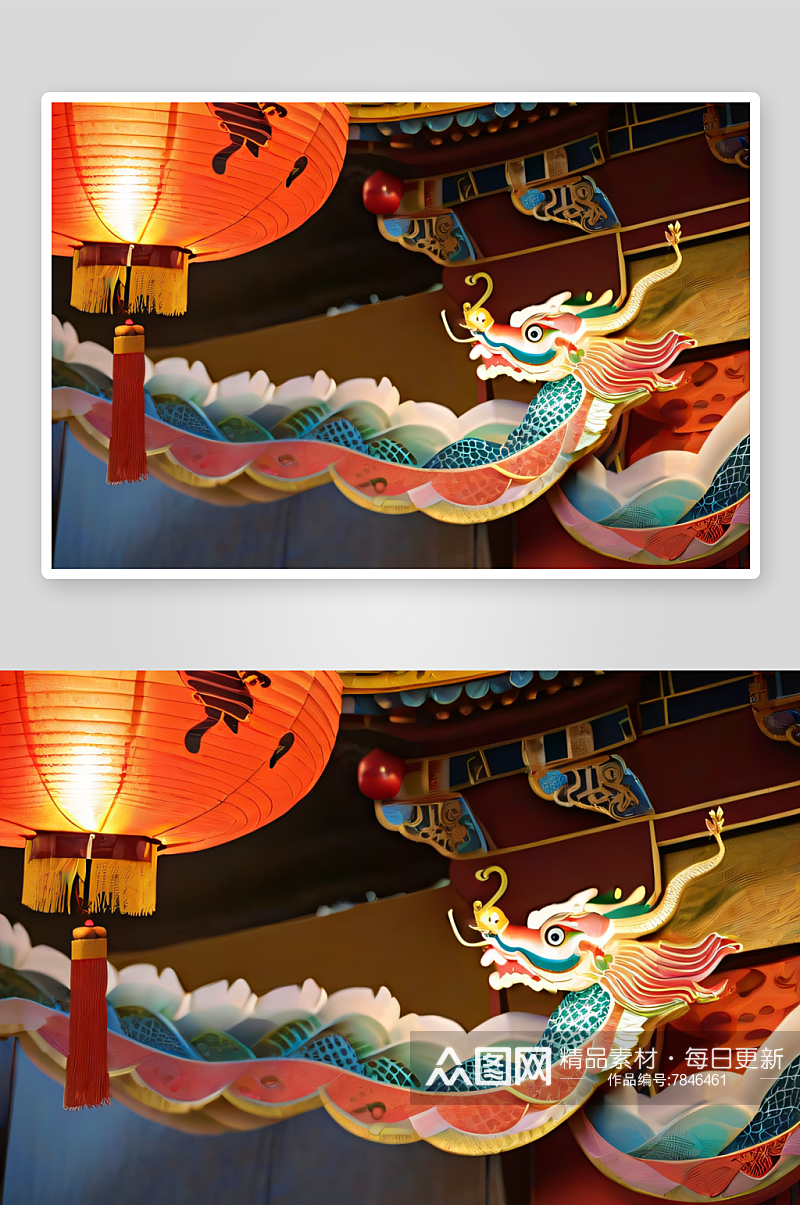 中国文化主题的梦幻灯笼节素材