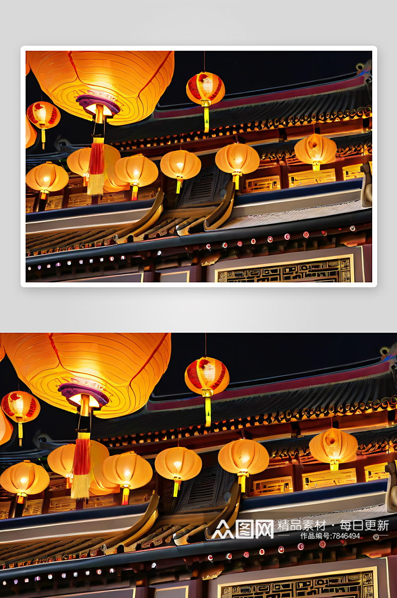 金色光辉下的中国龙与鱼灯游行素材