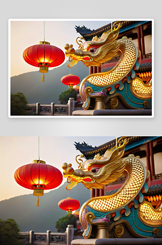 古色古香的中国宫殿灯笼节之美