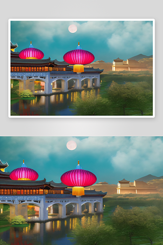 灯笼节重现古代中国宫殿的精美建筑