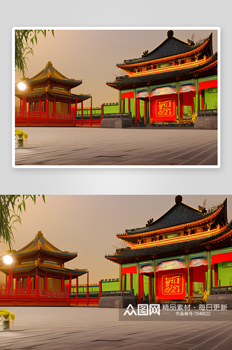 中国灯笼节传统与现代的完美结合素材