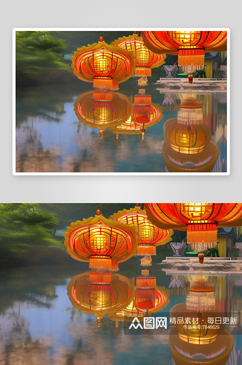 中国灯笼节传统与现代的完美结合素材