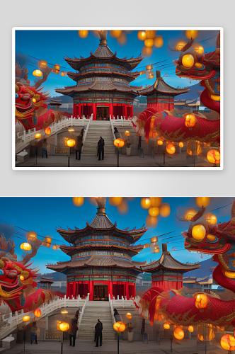 龙鱼花灯空中游中国文化