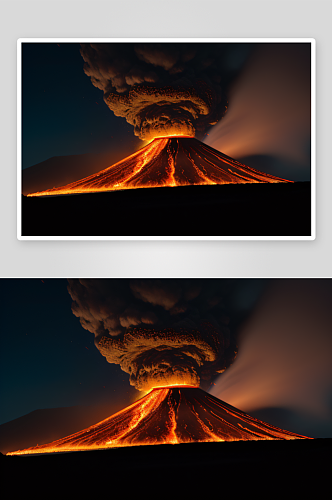 一座活火山熔岩的热情火山