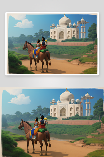 印度之梦风格插图海报