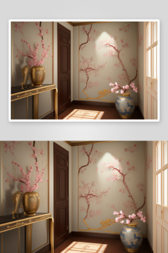 中式风格壁纸打造高雅的家居墙面