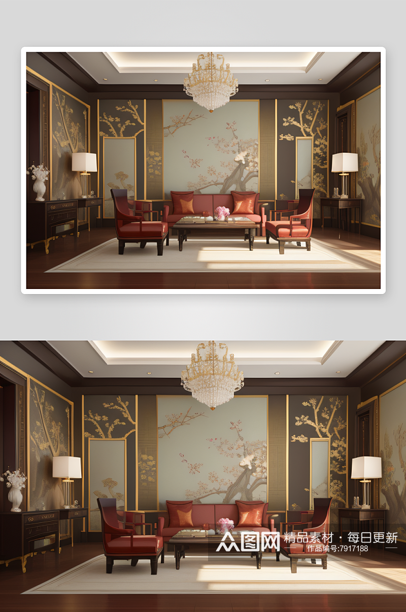 中式风格壁纸打造高雅的家居墙面素材