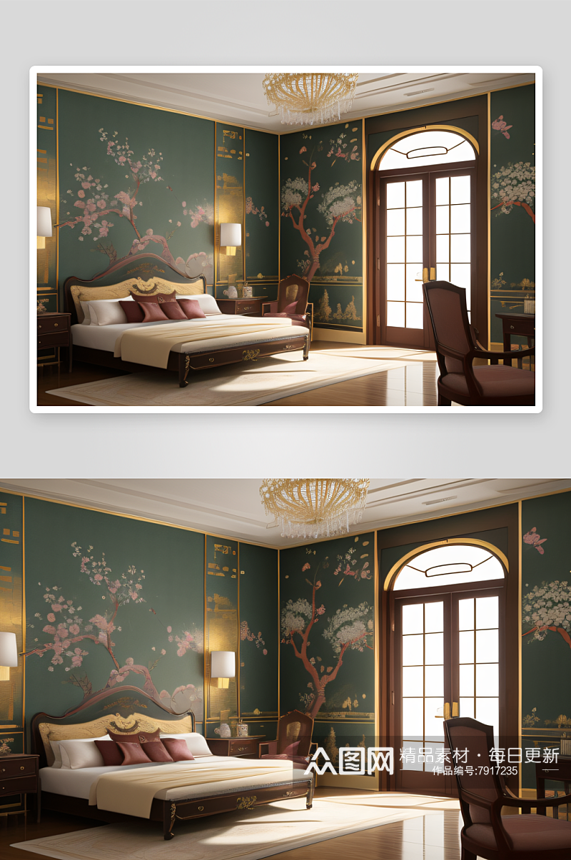 中式风格壁纸打造高贵与复古的居室素材