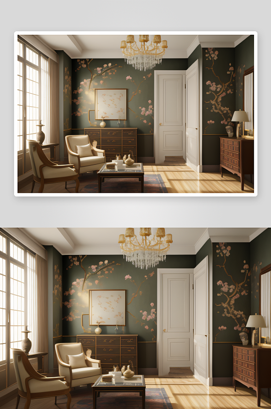 中式风格壁纸打造高贵与复古的居室