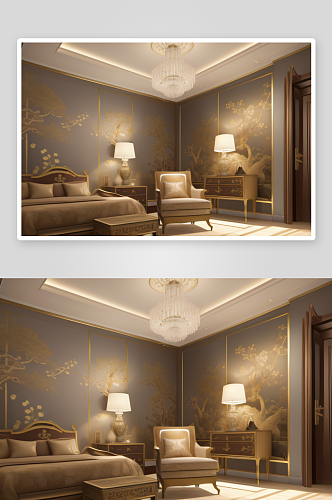 中式风格的壁纸墙彰显品味与独特之美