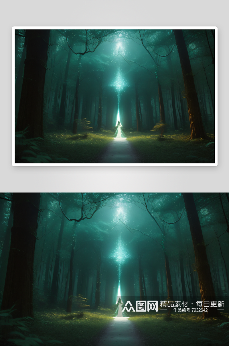 幻境探险荧光森林的视觉冒险之旅素材