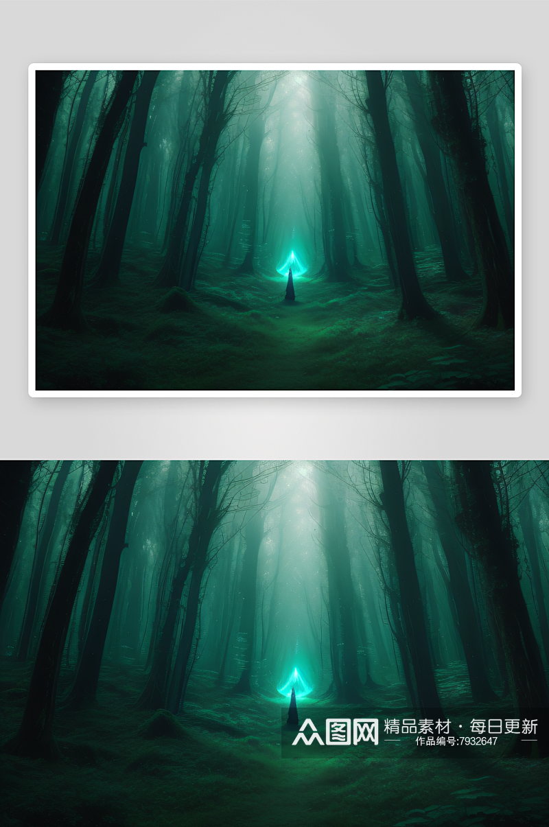 幻境探险荧光森林的视觉冒险之旅素材