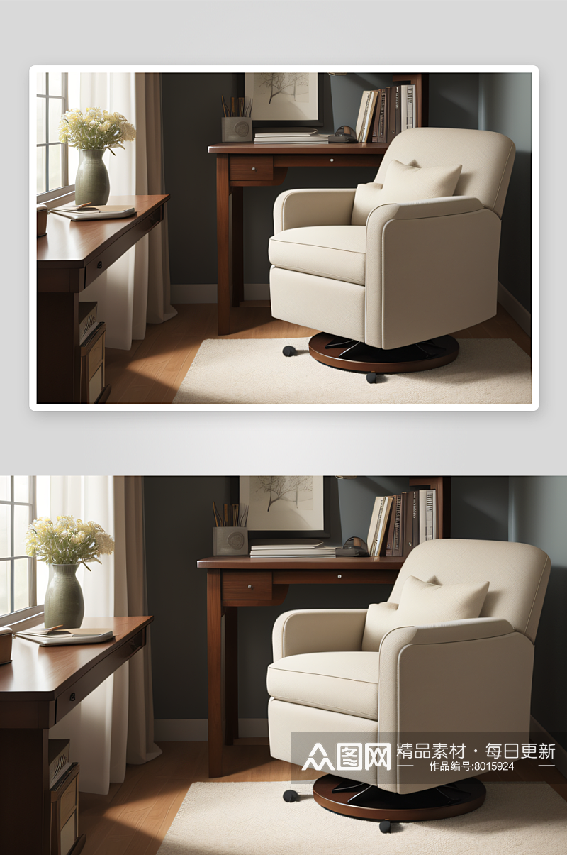 经典风格椅子让学习室更加舒适素材