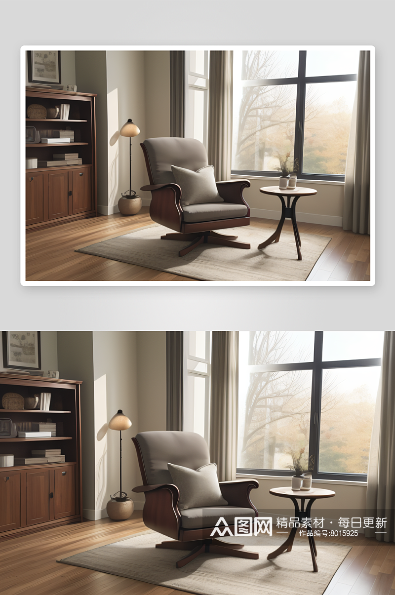 经典风格椅子让学习室更加舒适素材