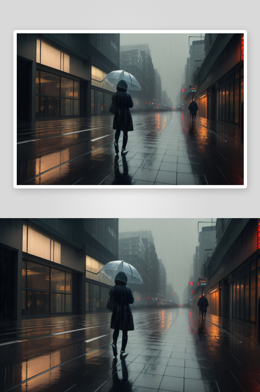 沉静回溯雨中艺术素材