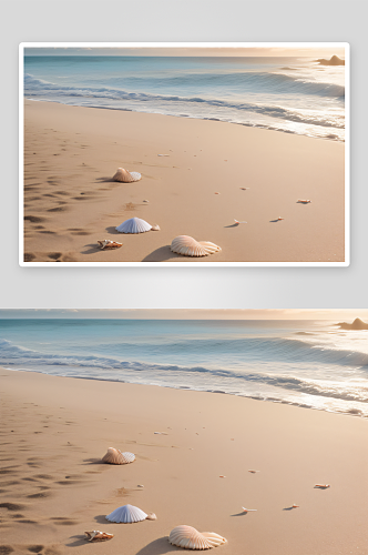 海滩之美细节逼真的海贝壳