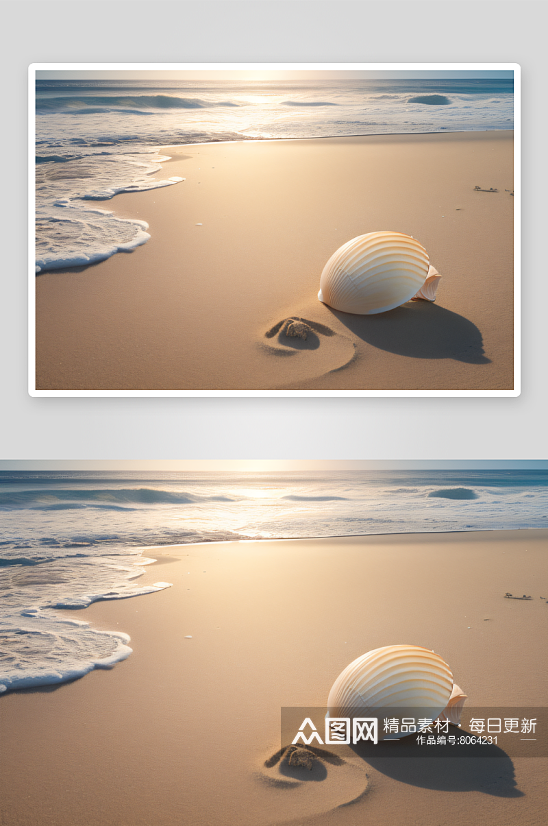 海滩之美细节逼真的海贝壳素材