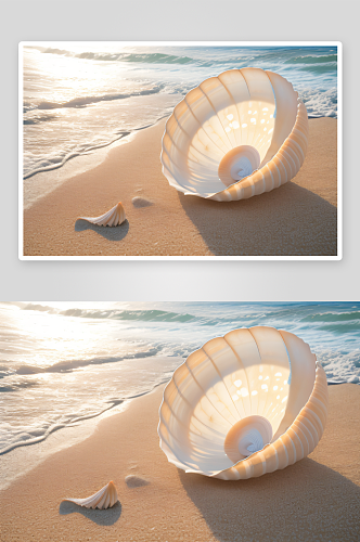 海滩之美细节逼真的海贝壳