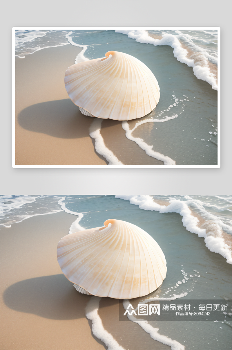 海滩之美细节逼真的海贝壳素材