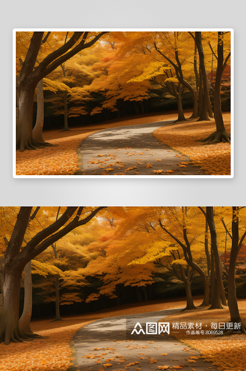 温暖的色彩秋叶艺术素材