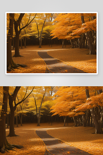 温暖的色彩秋叶艺术