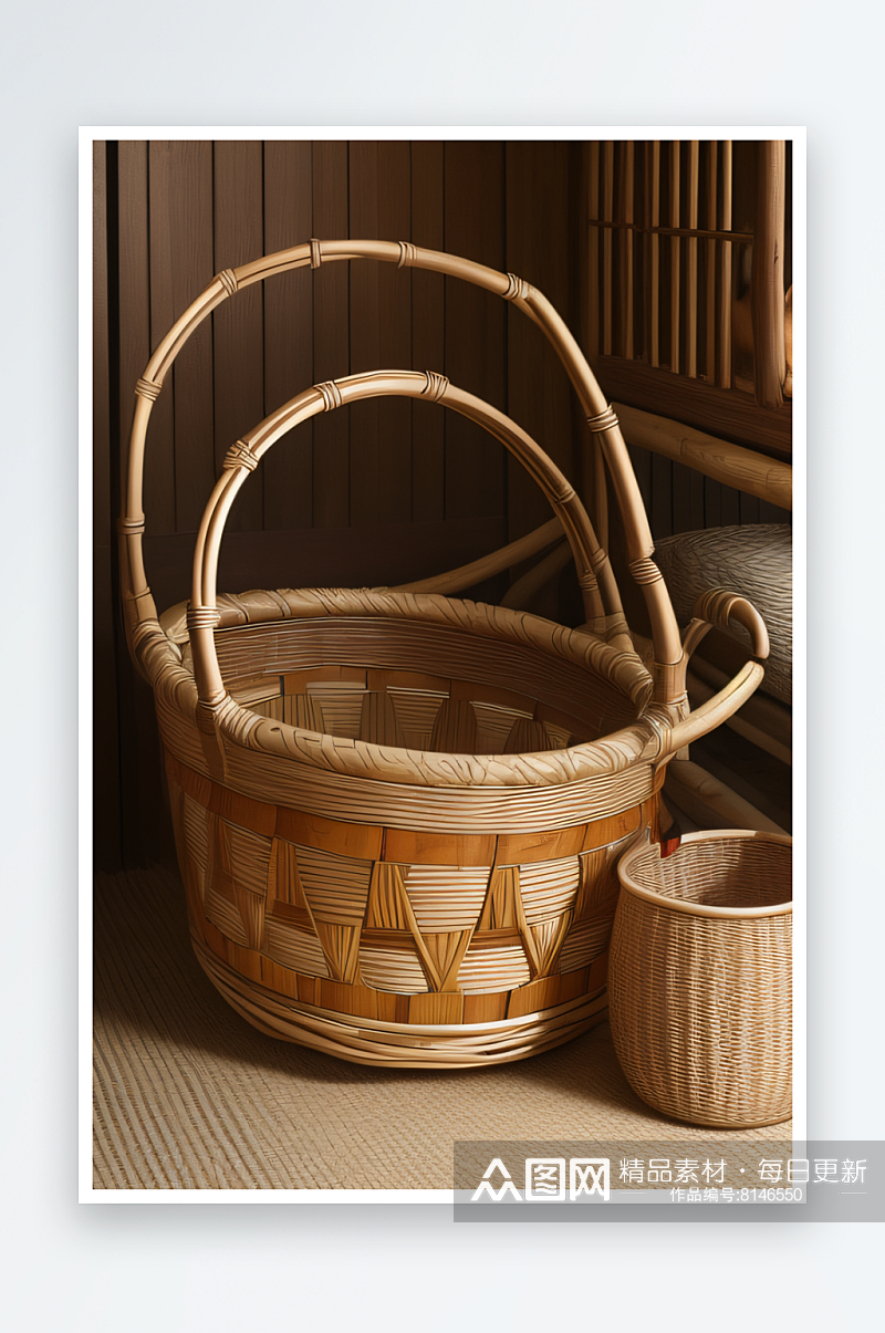 自然质朴的竹篮风格素材