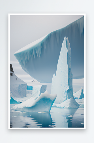 极地的优雅的宁静冰山