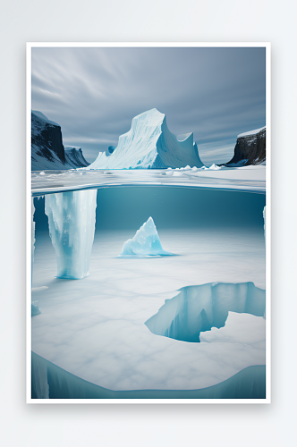 极地梦境的宁静冰山场景